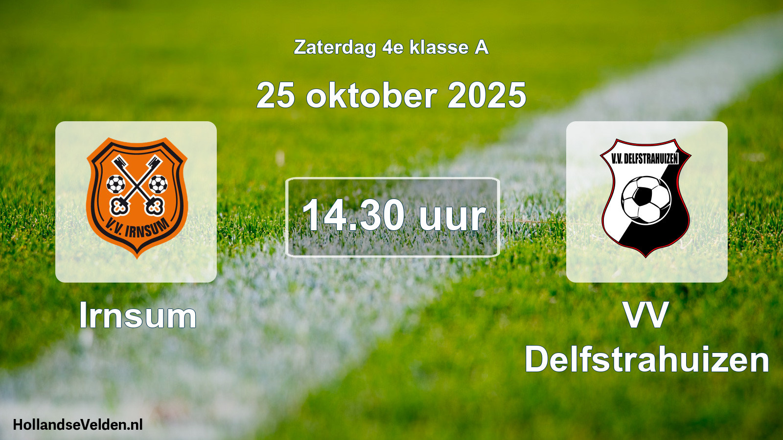 Geplande wedstrijd: Irnsum - VV Delfstrahuizen (25 oktober 2025)