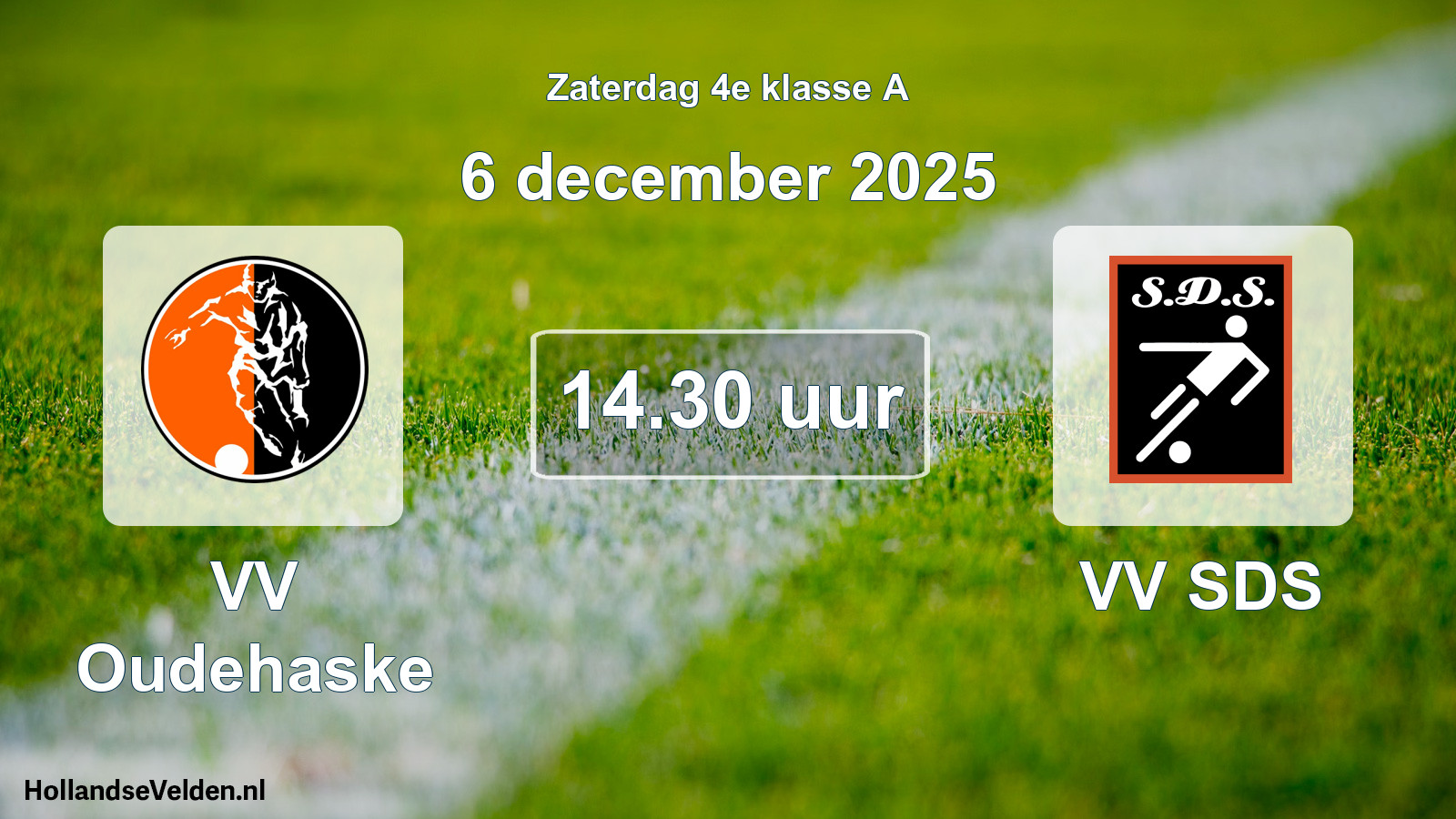 Geplande wedstrijd: VV Oudehaske - VV SDS (6 december 2025)