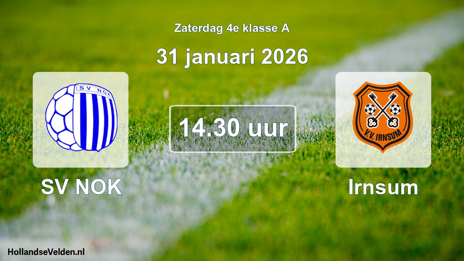 Geplande wedstrijd: SV NOK - Irnsum (31 januari 2026)