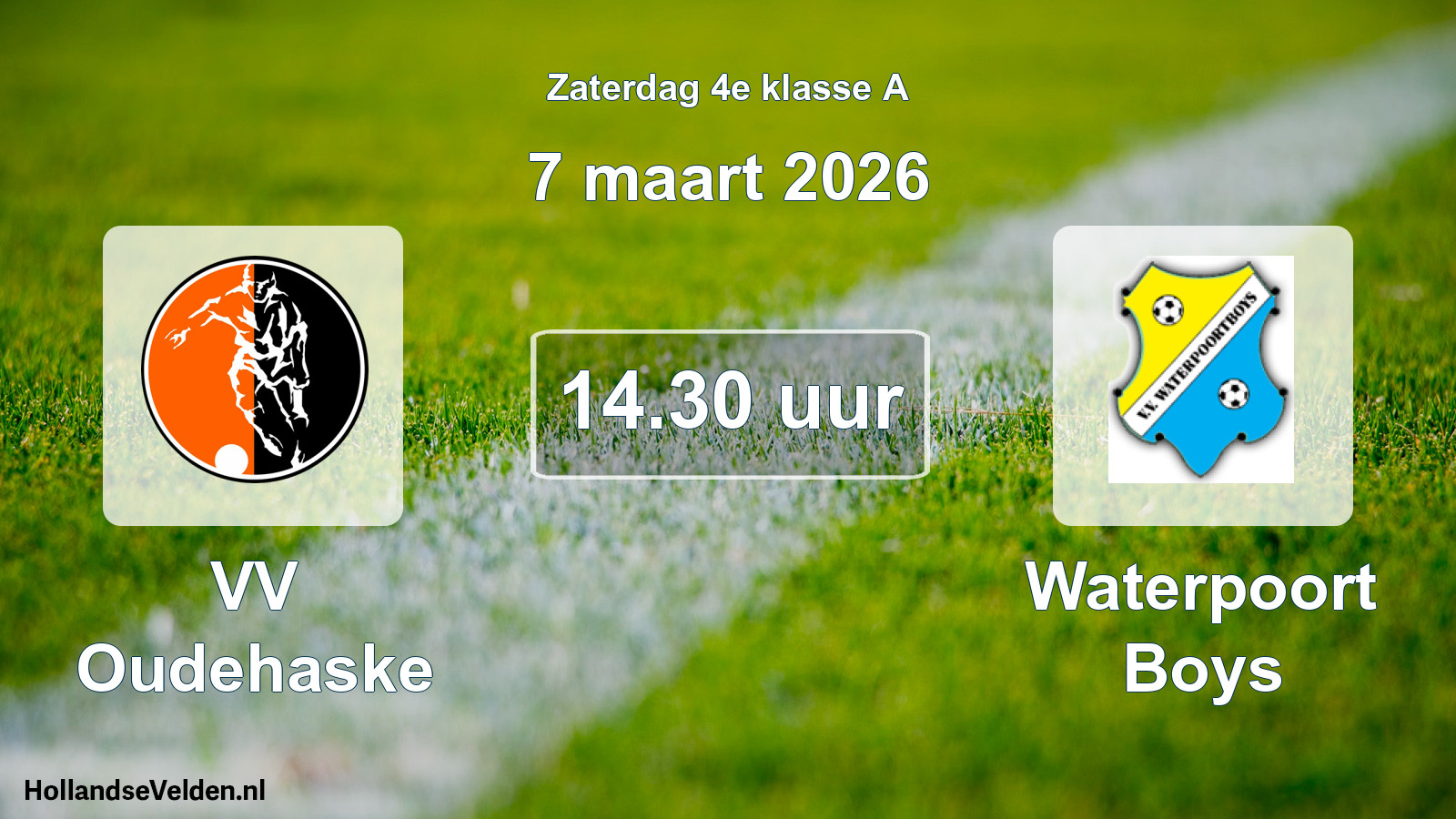 Geplande wedstrijd: VV Oudehaske - Waterpoort Boys (7 maart 2026)