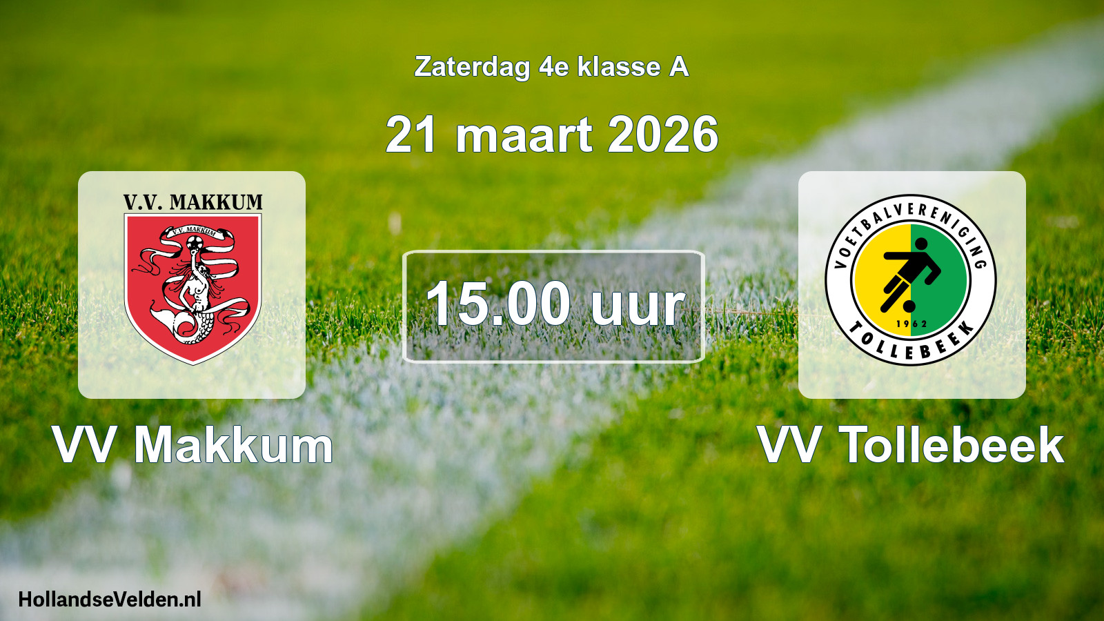 Geplande wedstrijd: VV Makkum - VV Tollebeek (21 maart 2026)