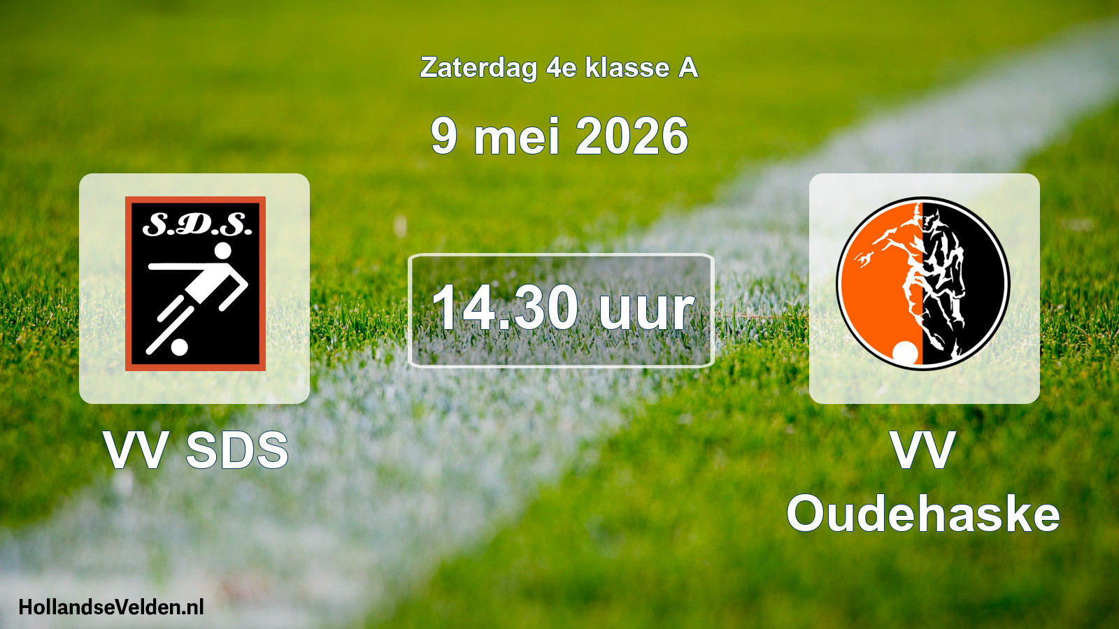 Geplande wedstrijd: VV SDS - VV Oudehaske (9 mei 2026)