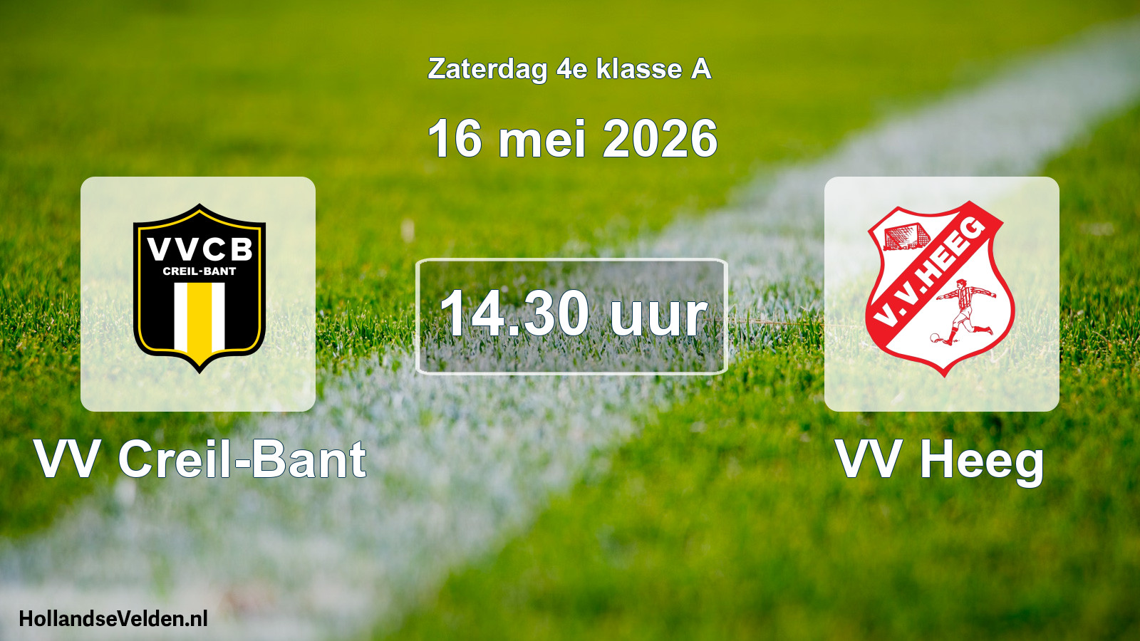 Geplande wedstrijd: VV Creil-Bant - VV Heeg (16 mei 2026)
