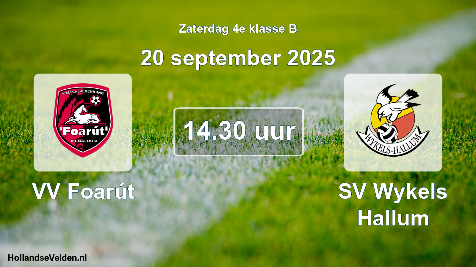 Geplande wedstrijd: VV Foarút - SV Wykels Hallum (20 september 2025)