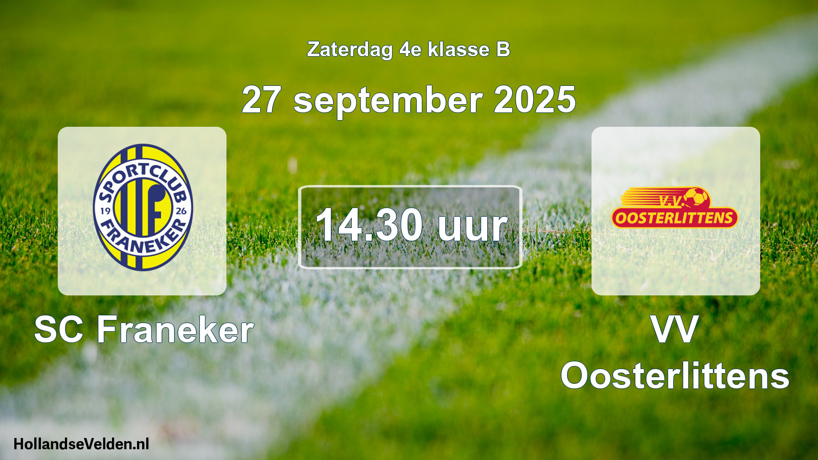 Geplande wedstrijd: SC Franeker - VV Oosterlittens (27 september 2025)