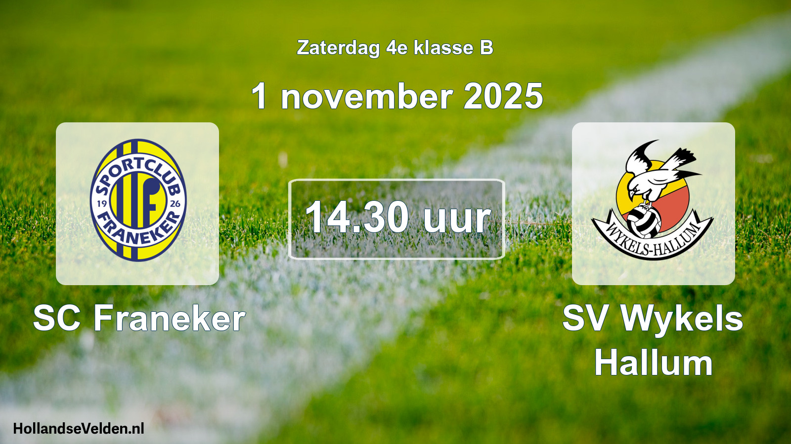 Scheduled Match: SC Franeker - SV Wykels Hallum (1 November 2025)