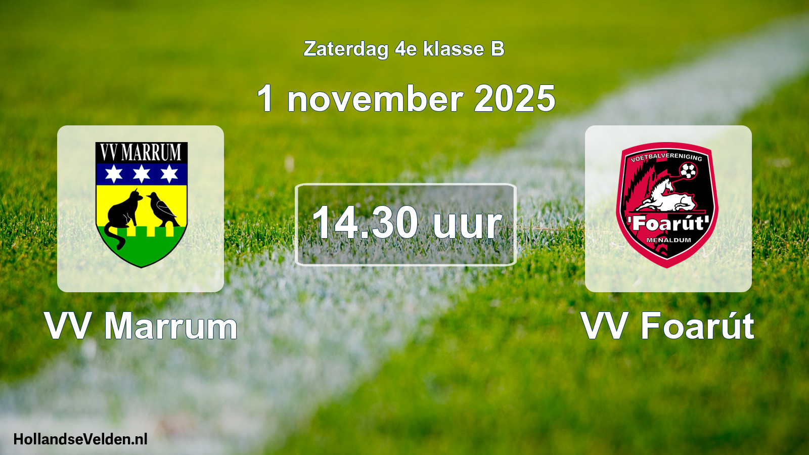 Geplande wedstrijd: VV Marrum - VV Foarút (1 november 2025)