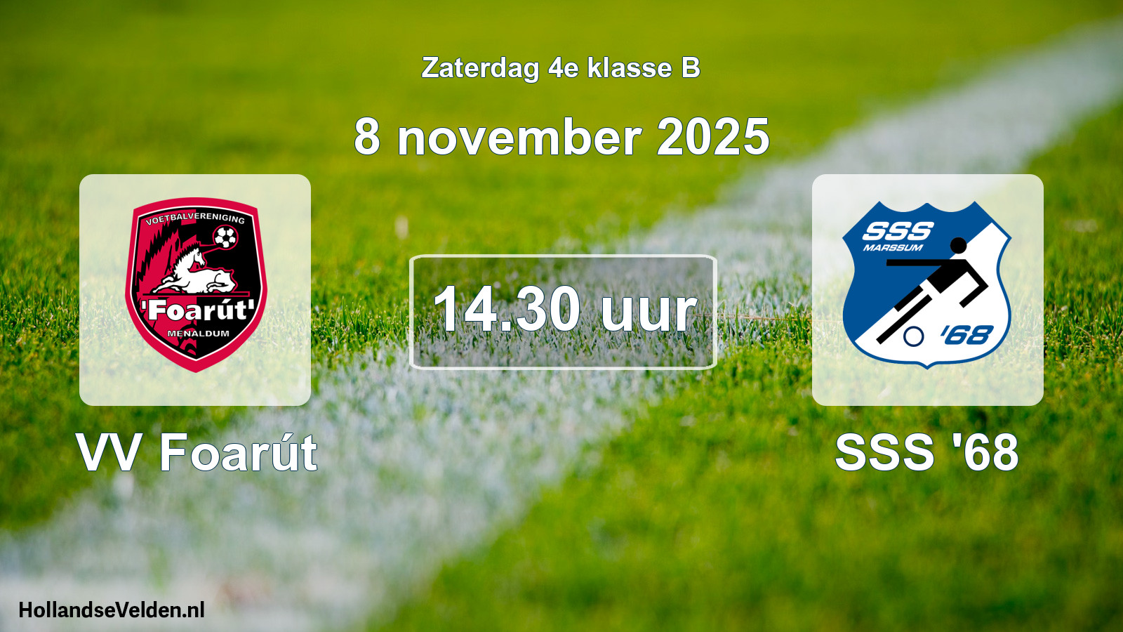 Geplande wedstrijd: VV Foarút - SSS '68 (8 november 2025)