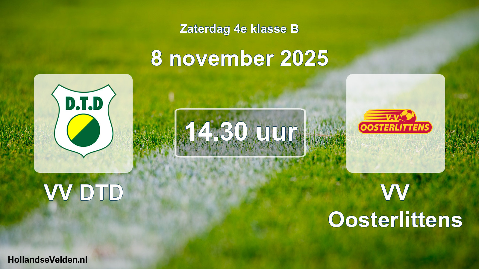 Scheduled Match: VV DTD - VV Oosterlittens (8 November 2025)