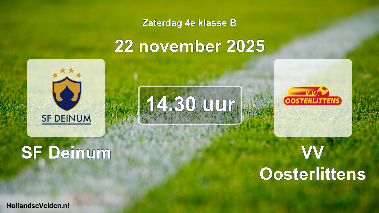 Scheduled Match: SF Deinum - VV Oosterlittens (22 November 2025)