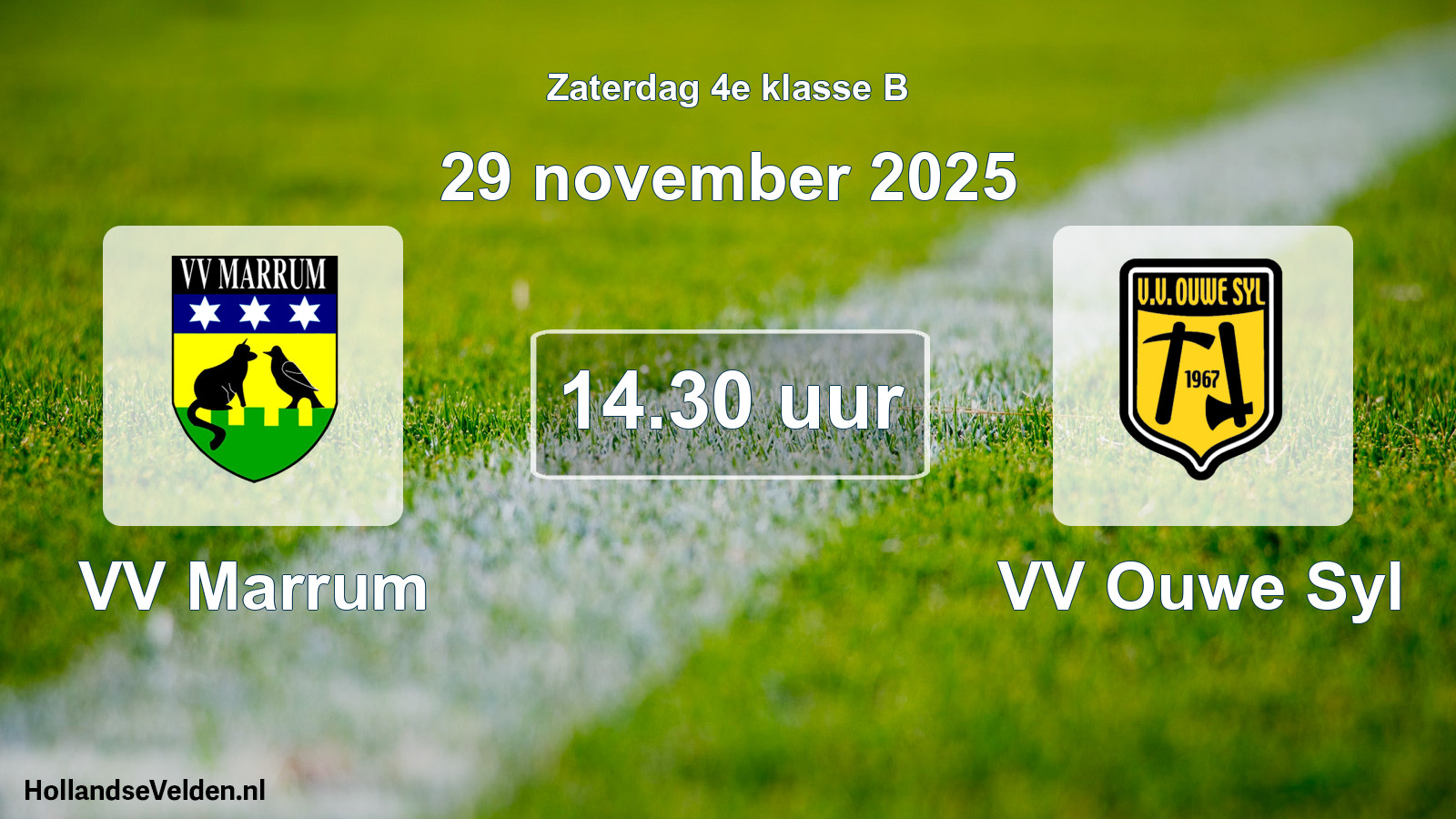 Geplande wedstrijd: VV Marrum - VV Ouwe Syl (29 november 2025)