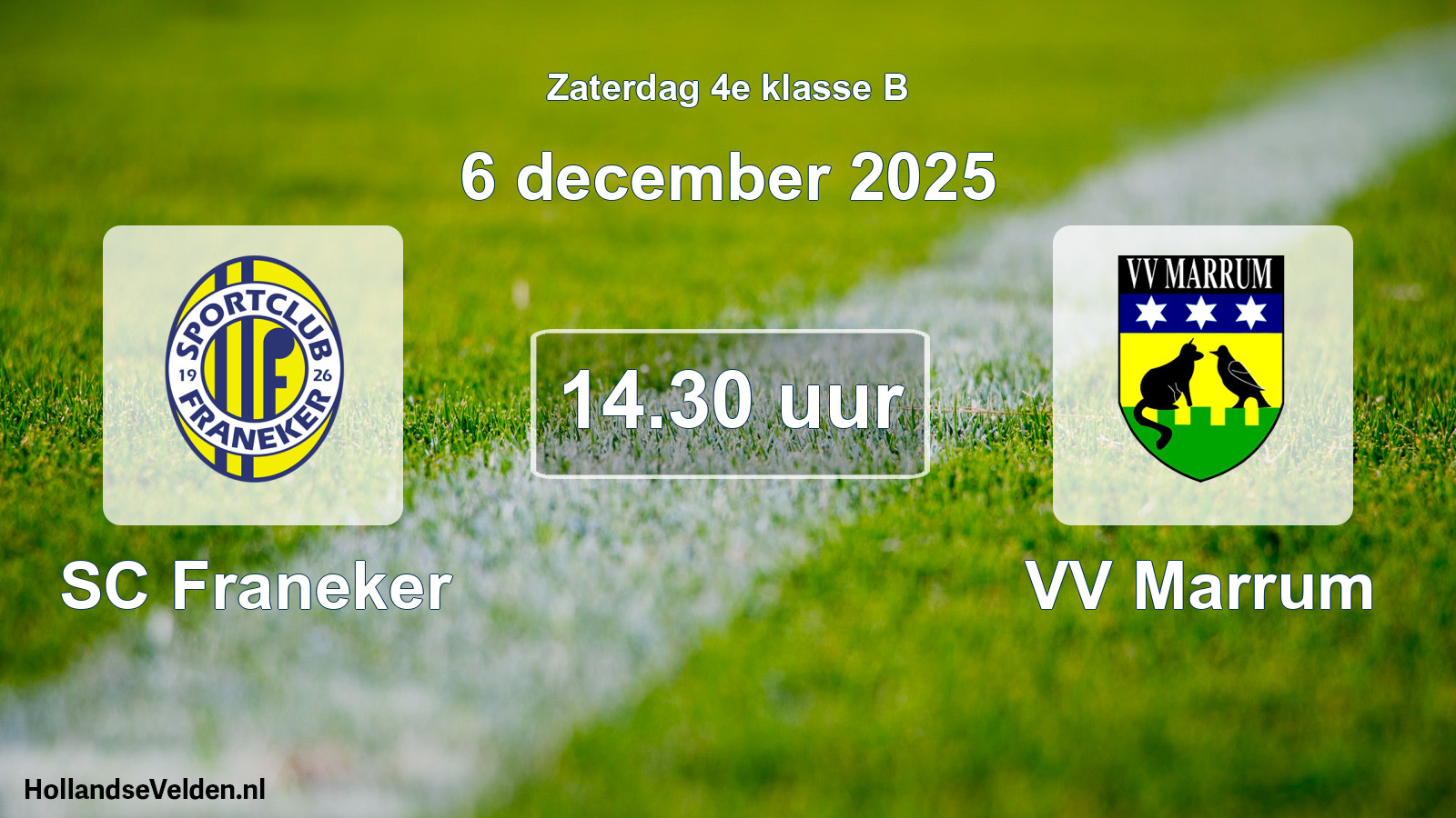 Geplande wedstrijd: SC Franeker - VV Marrum (6 december 2025)