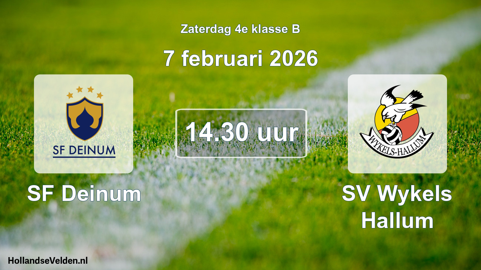 Scheduled Match: SF Deinum - SV Wykels Hallum (7 February 2026)