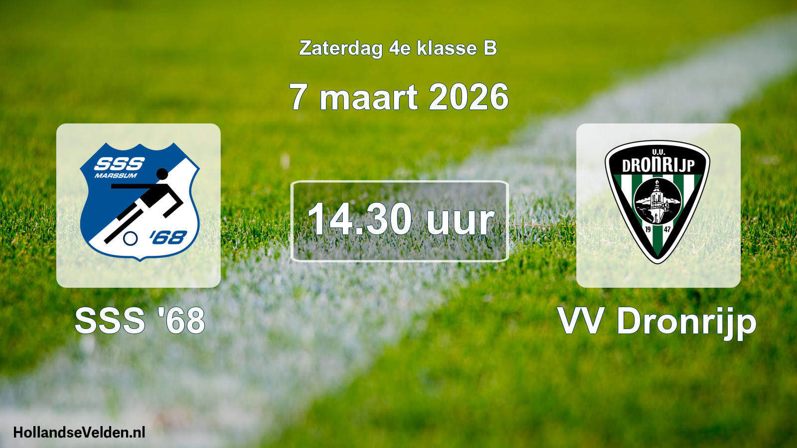 Geplande wedstrijd: SSS '68 - VV Dronrijp (7 maart 2026)