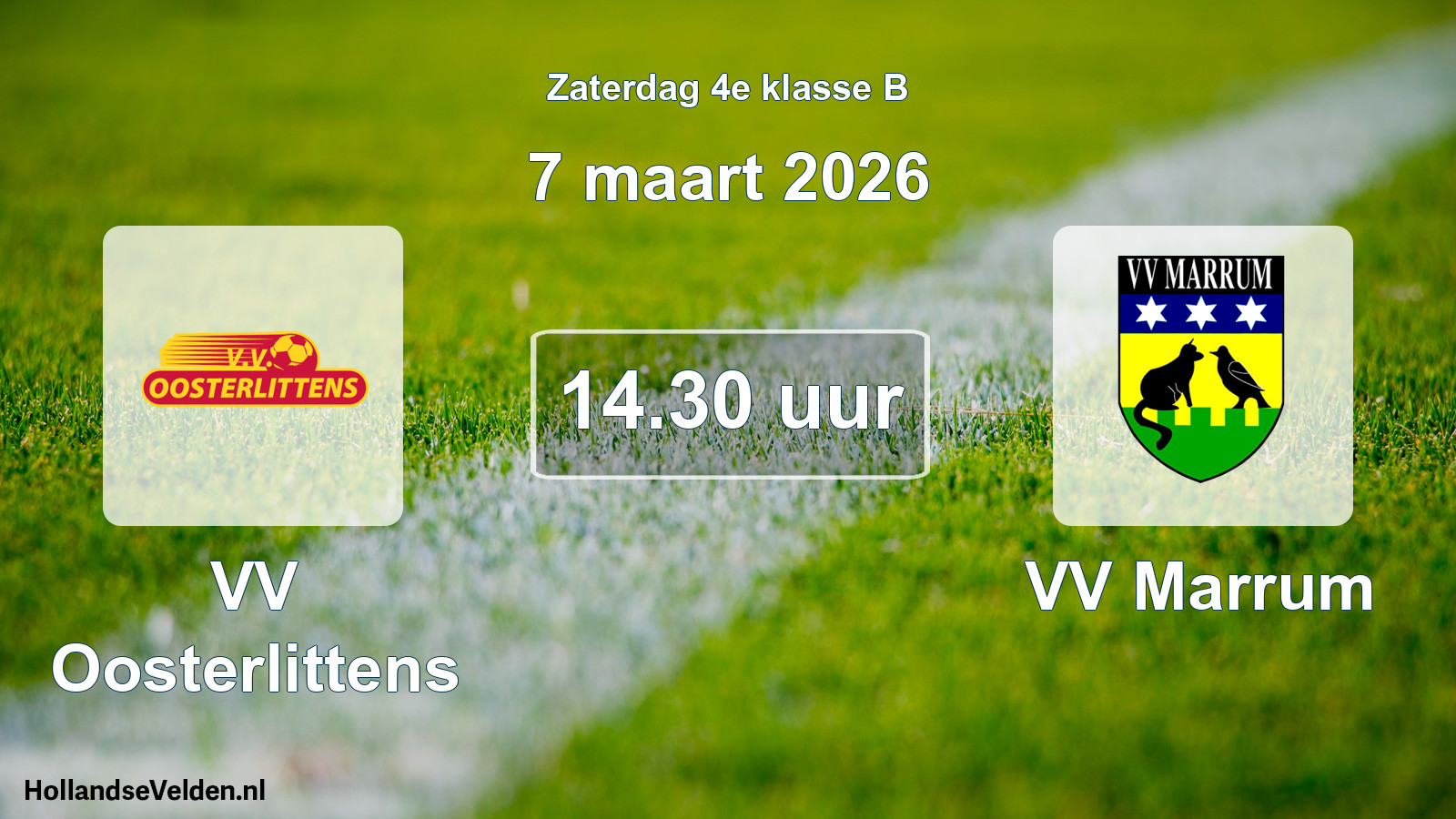 Scheduled Match: VV Oosterlittens - VV Marrum (7 March 2026)