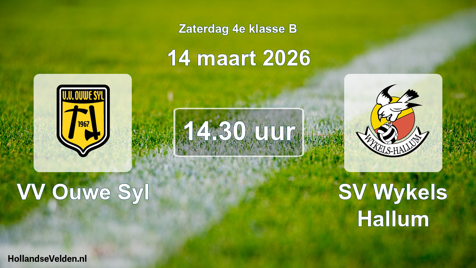 Geplande wedstrijd: VV Ouwe Syl - SV Wykels Hallum (14 maart 2026)