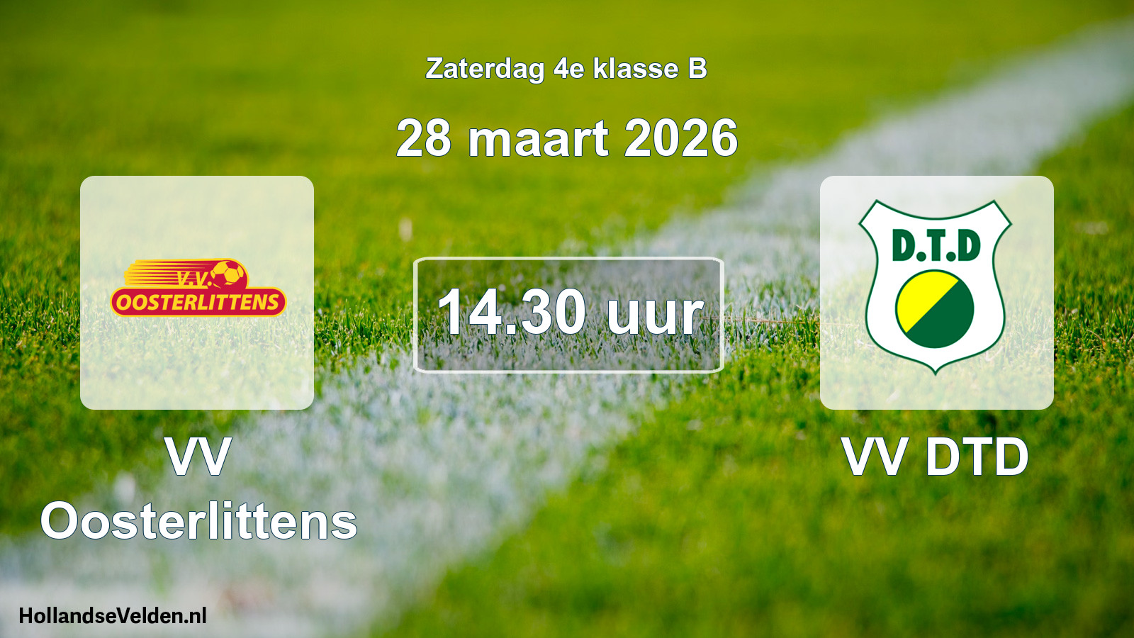 Scheduled Match: VV Oosterlittens - VV DTD (28 March 2026)