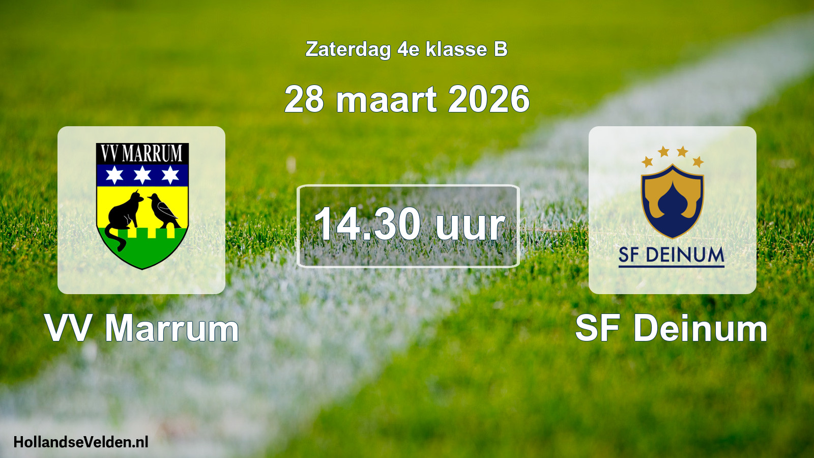 Scheduled Match: VV Marrum - SF Deinum (28 March 2026)