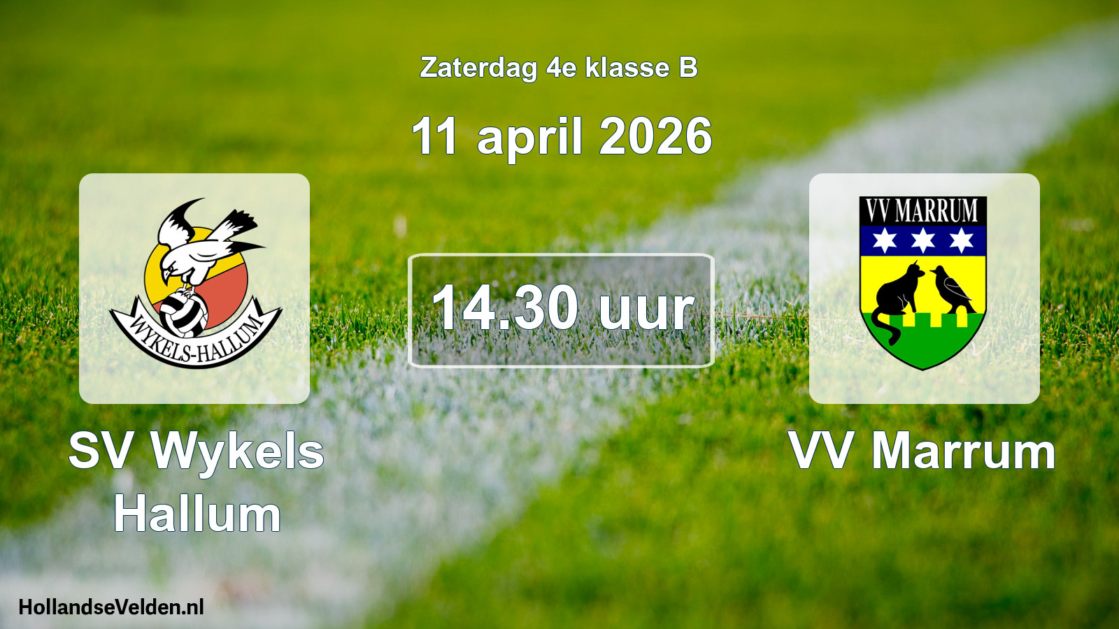 Scheduled Match: SV Wykels Hallum - VV Marrum (11 April 2026)