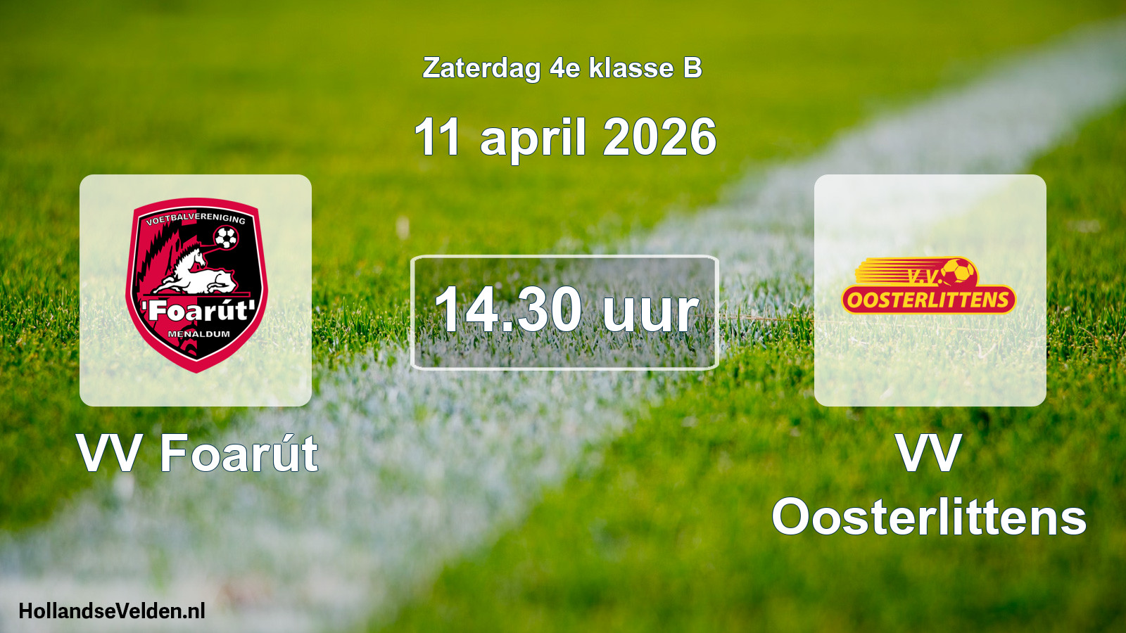 Scheduled Match: VV Foarút - VV Oosterlittens (11 April 2026)