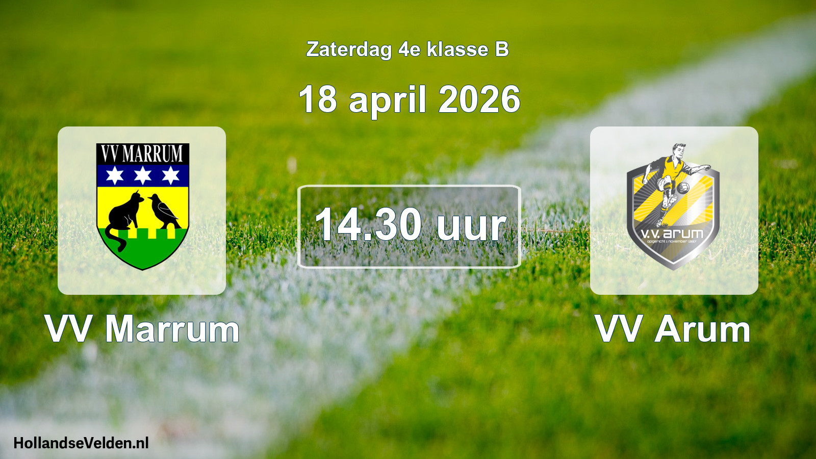 Scheduled Match: VV Marrum - VV Arum (18 April 2026)