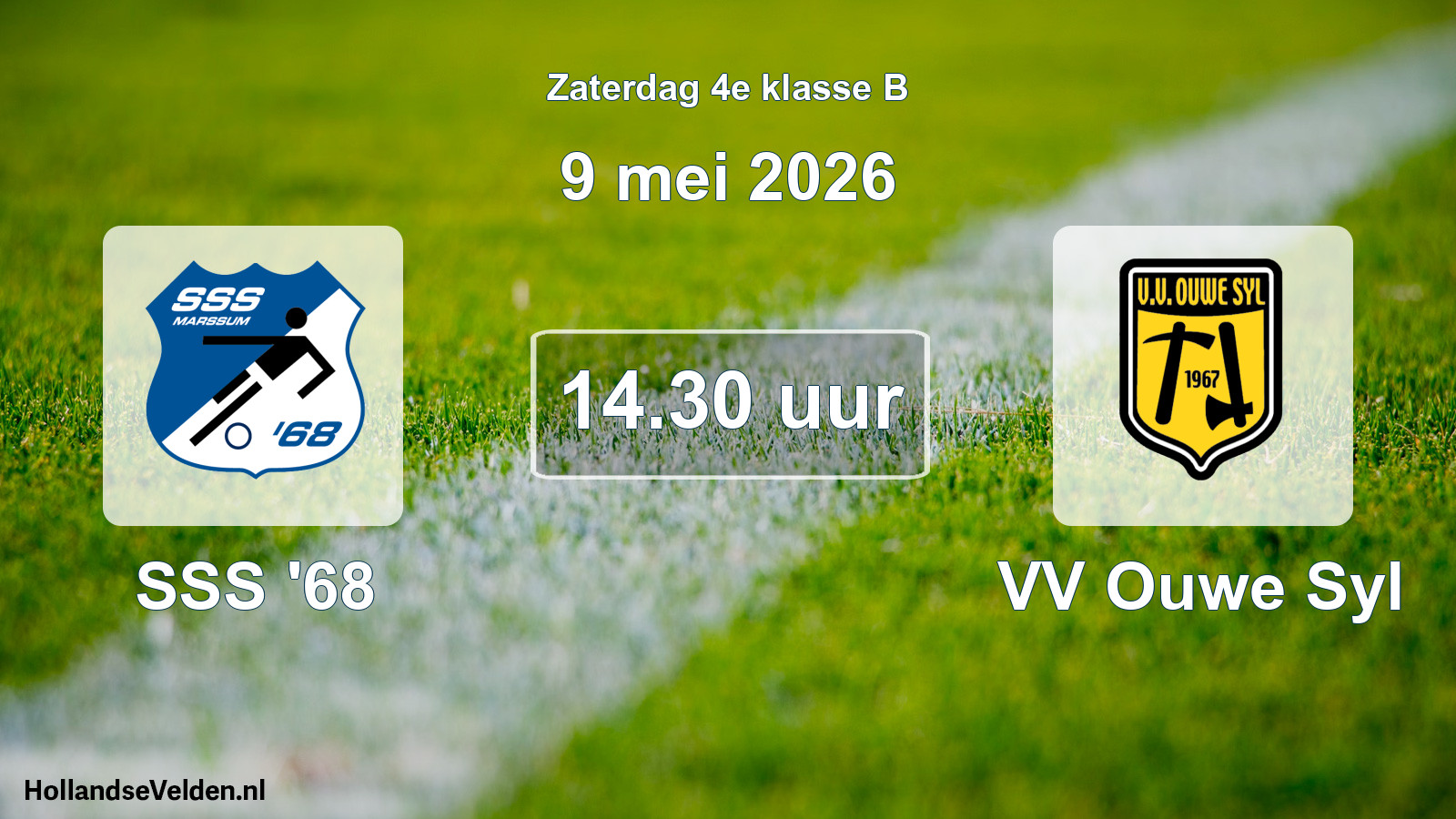Geplande wedstrijd: SSS '68 - VV Ouwe Syl (9 mei 2026)