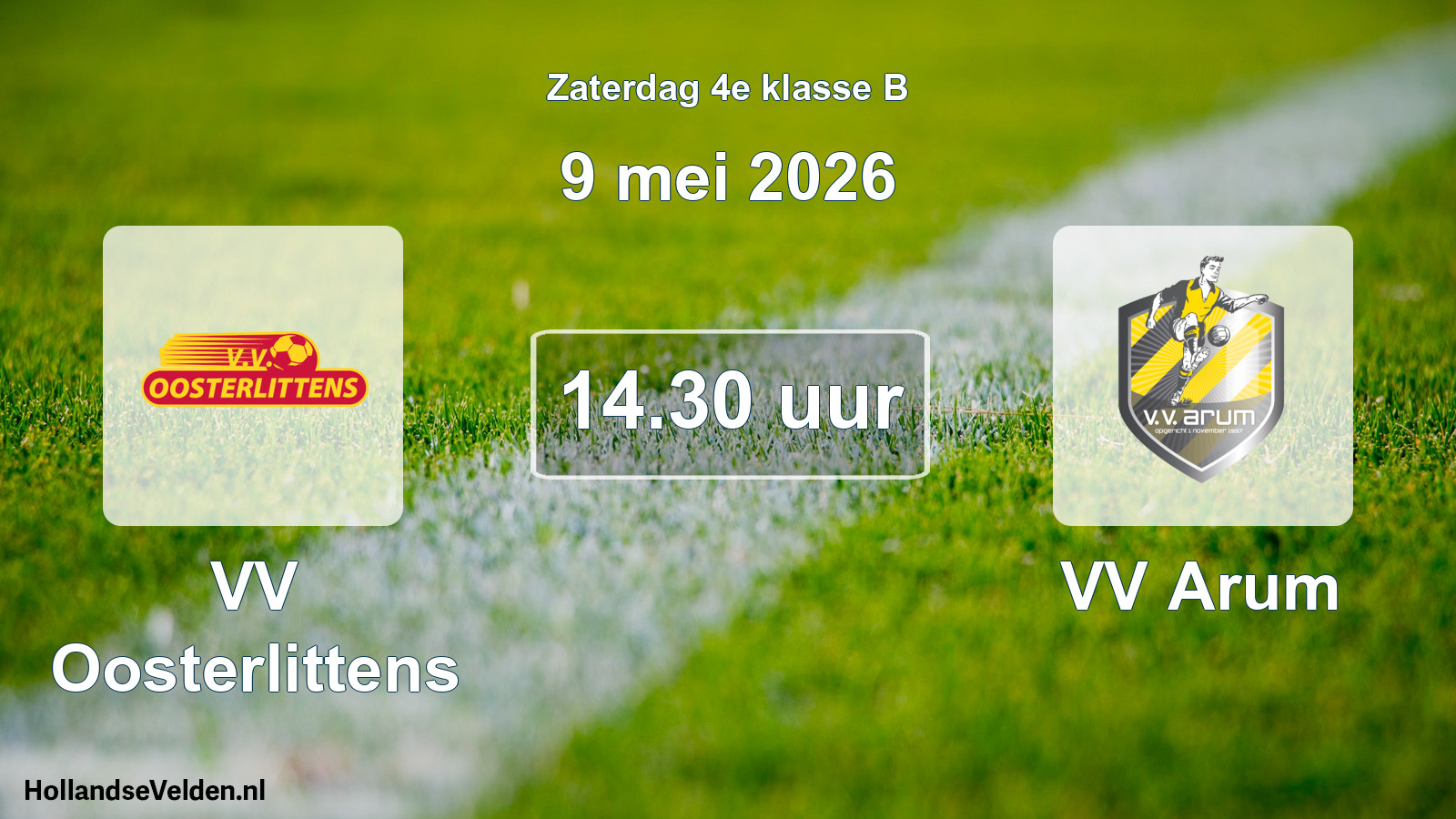 Geplande wedstrijd: VV Oosterlittens - VV Arum (9 mei 2026)