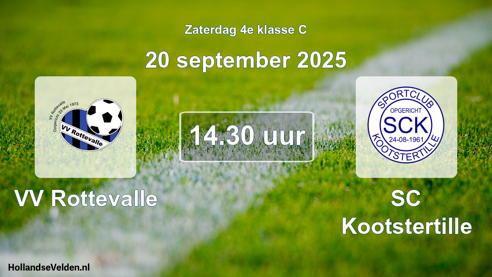 Geplande wedstrijd: VV Rottevalle - SC Kootstertille (20 september 2025)