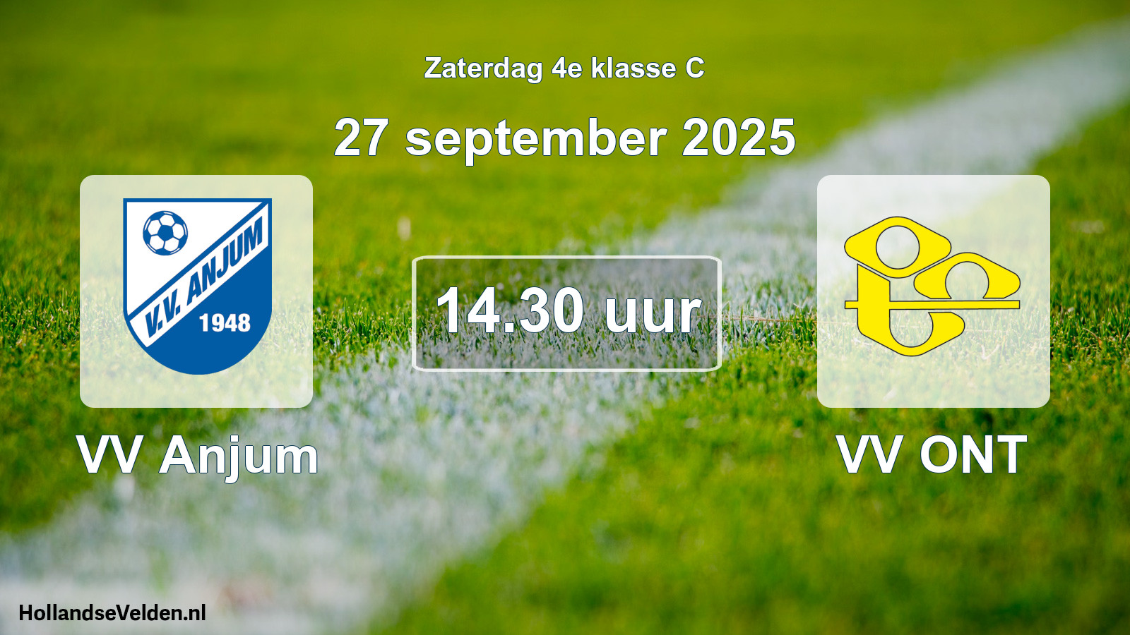 Geplande wedstrijd: VV Anjum - VV ONT (27 september 2025)