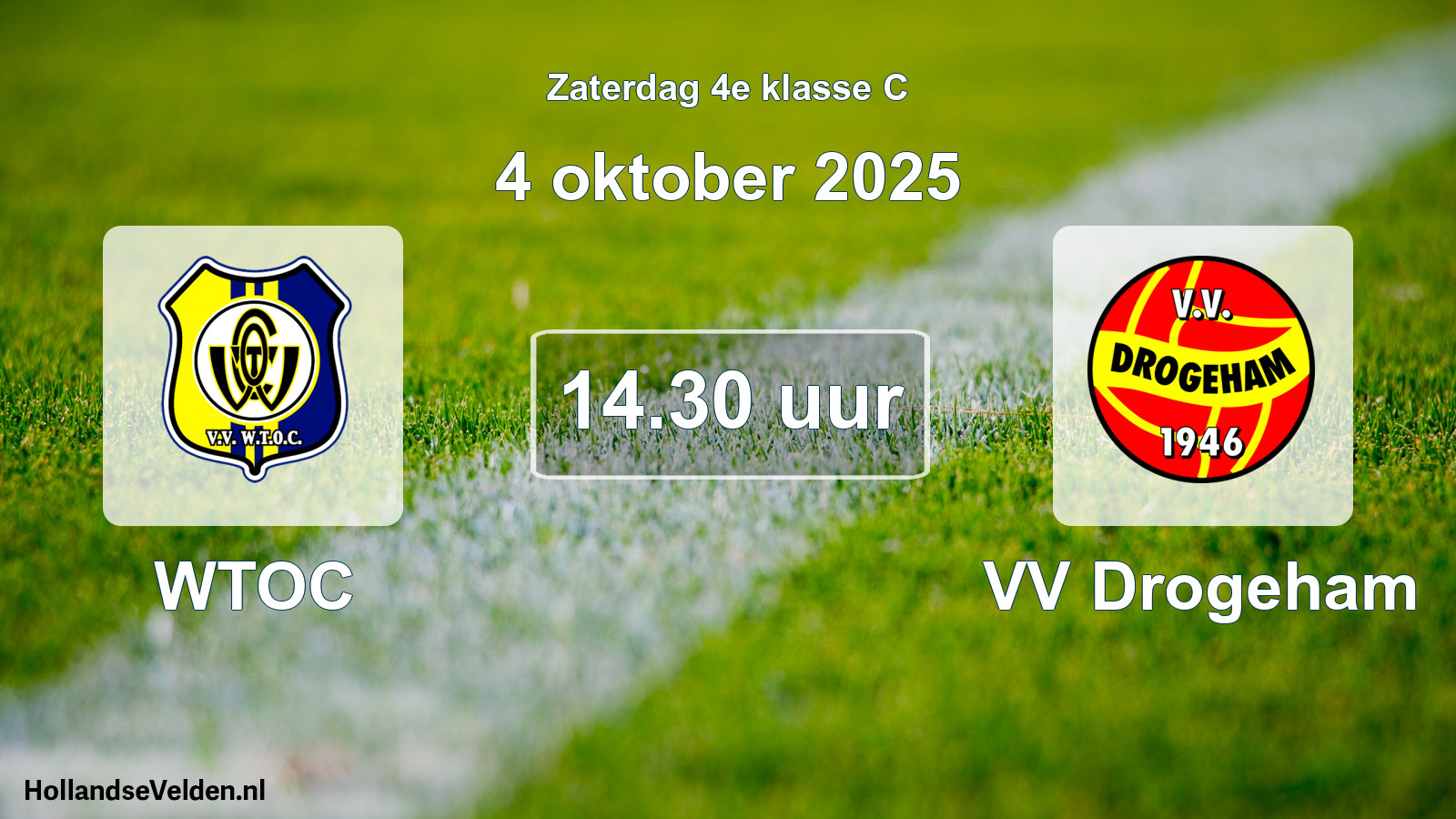 Geplande wedstrijd: WTOC - VV Drogeham (4 oktober 2025)