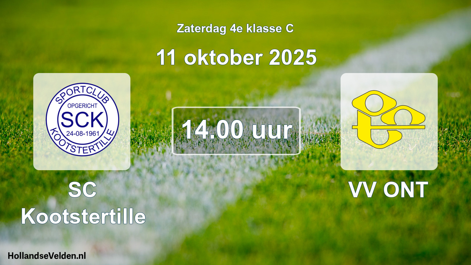 Geplande wedstrijd: SC Kootstertille - VV ONT (11 oktober 2025)