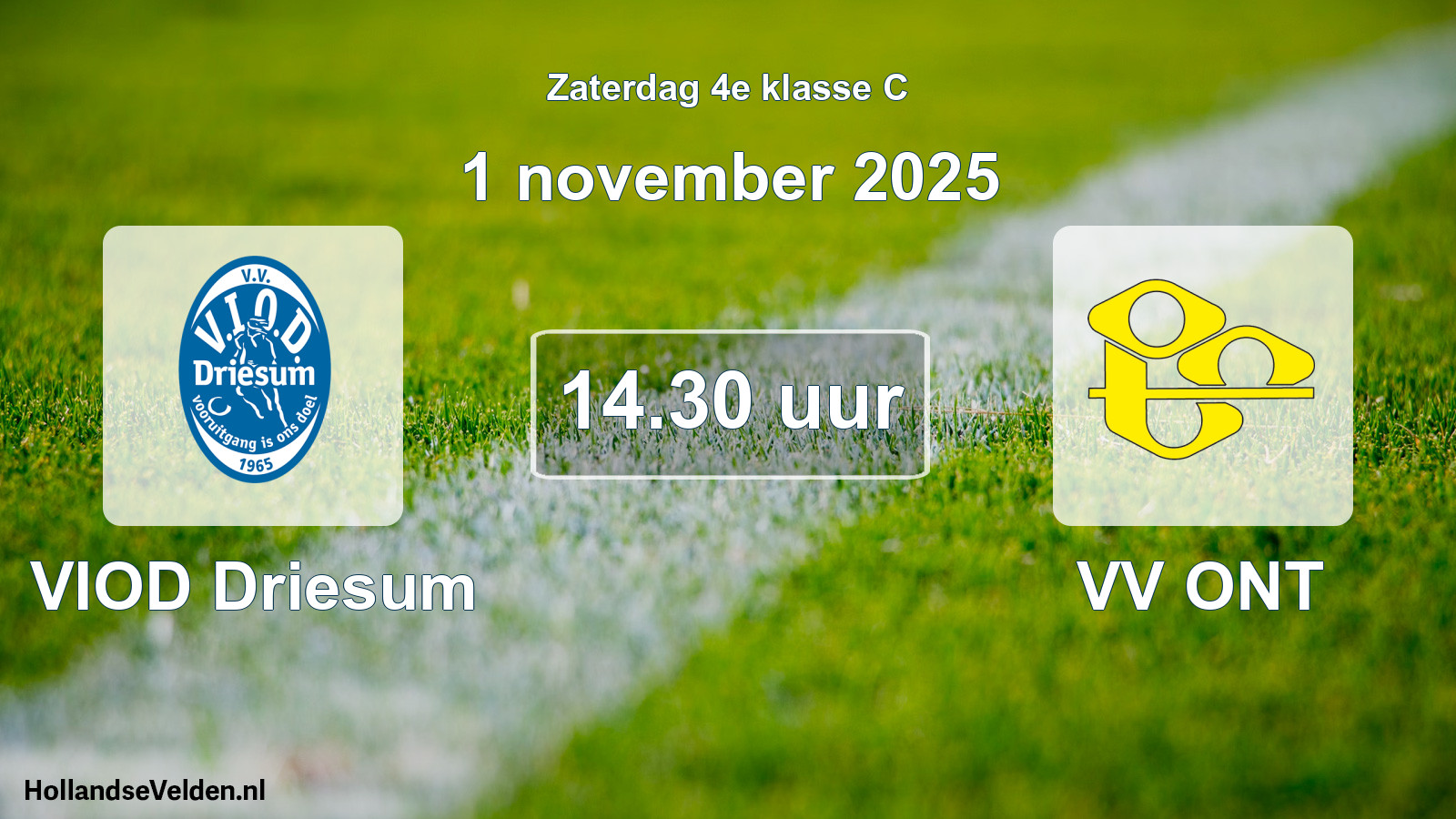 Geplande wedstrijd: VIOD Driesum - VV ONT (1 november 2025)