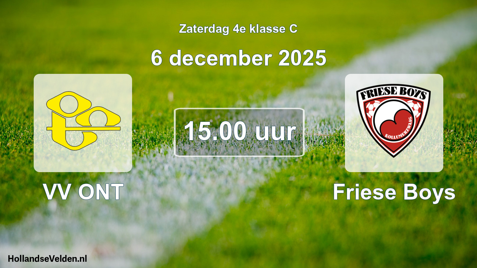 Geplande wedstrijd: VV ONT - Friese Boys (6 december 2025)