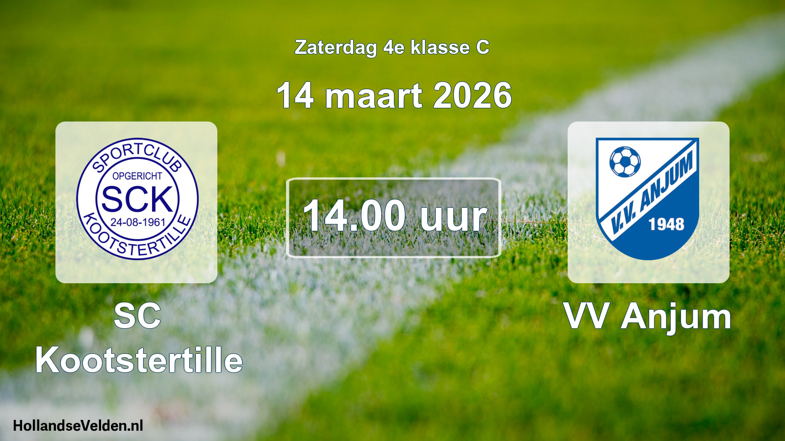 Geplande wedstrijd: SC Kootstertille - VV Anjum (14 maart 2026)