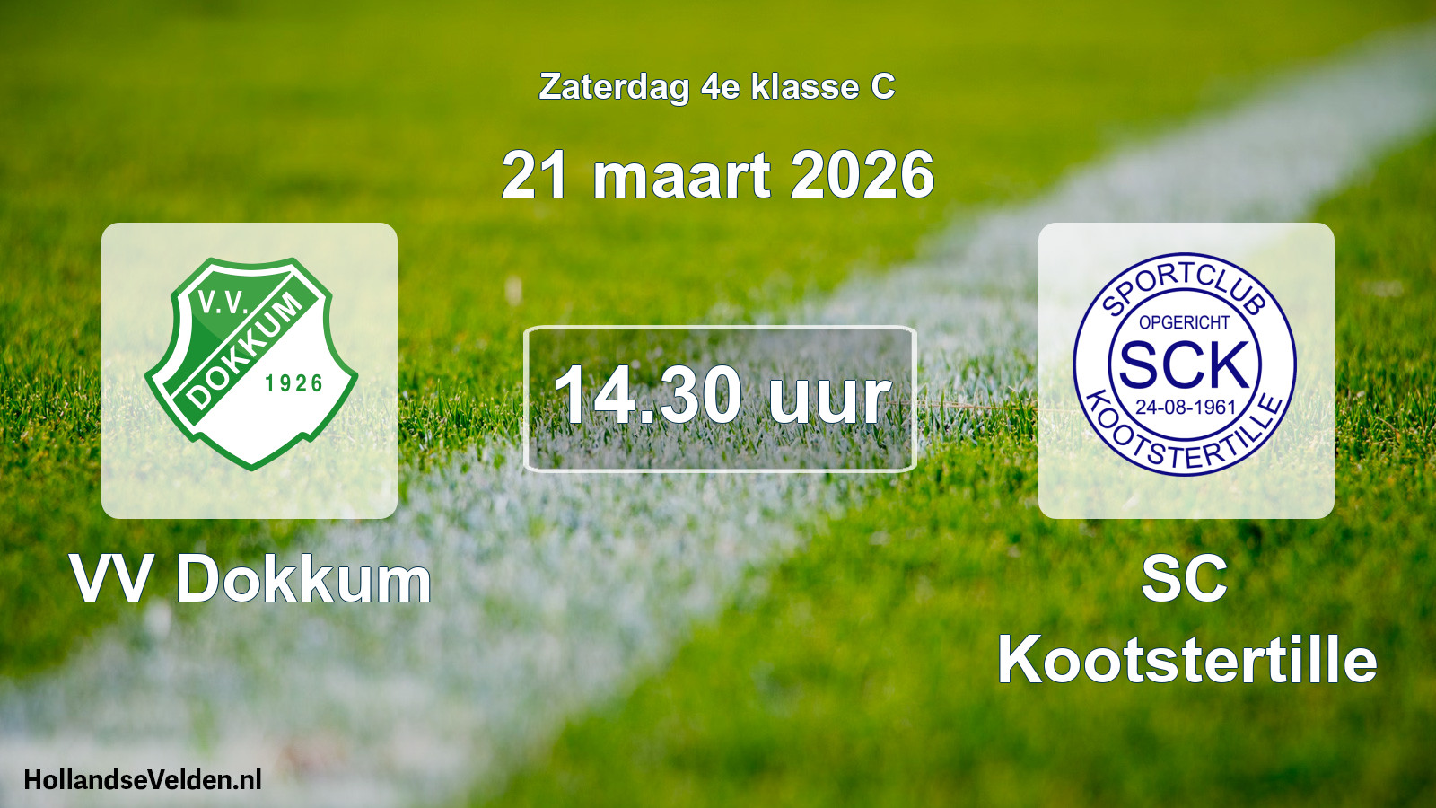 Geplande wedstrijd: VV Dokkum - SC Kootstertille (21 maart 2026)