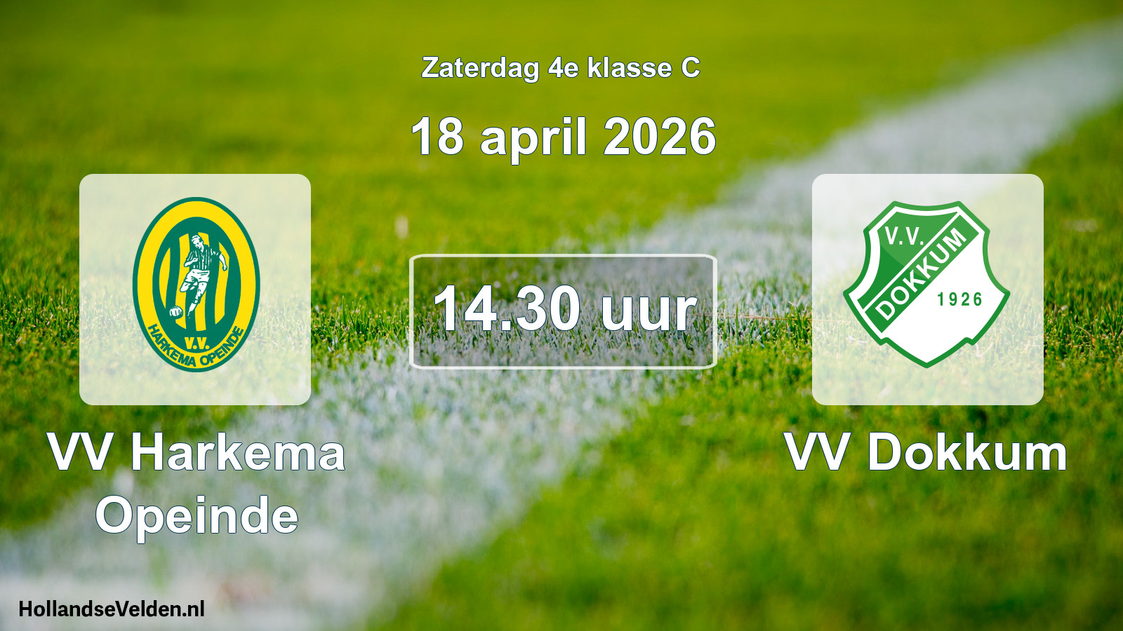 Geplande wedstrijd: VV Harkema Opeinde - VV Dokkum (18 april 2026)