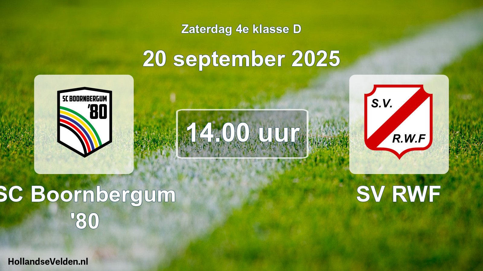 Scheduled Match: SC Boornbergum '80 - SV RWF (20 September 2025)