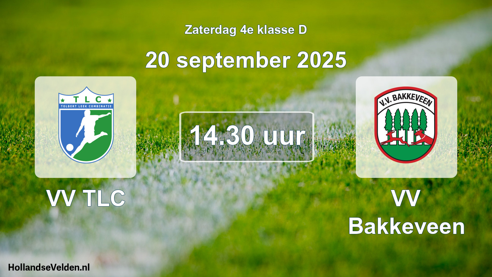 Geplande wedstrijd: VV TLC - VV Bakkeveen (20 september 2025)
