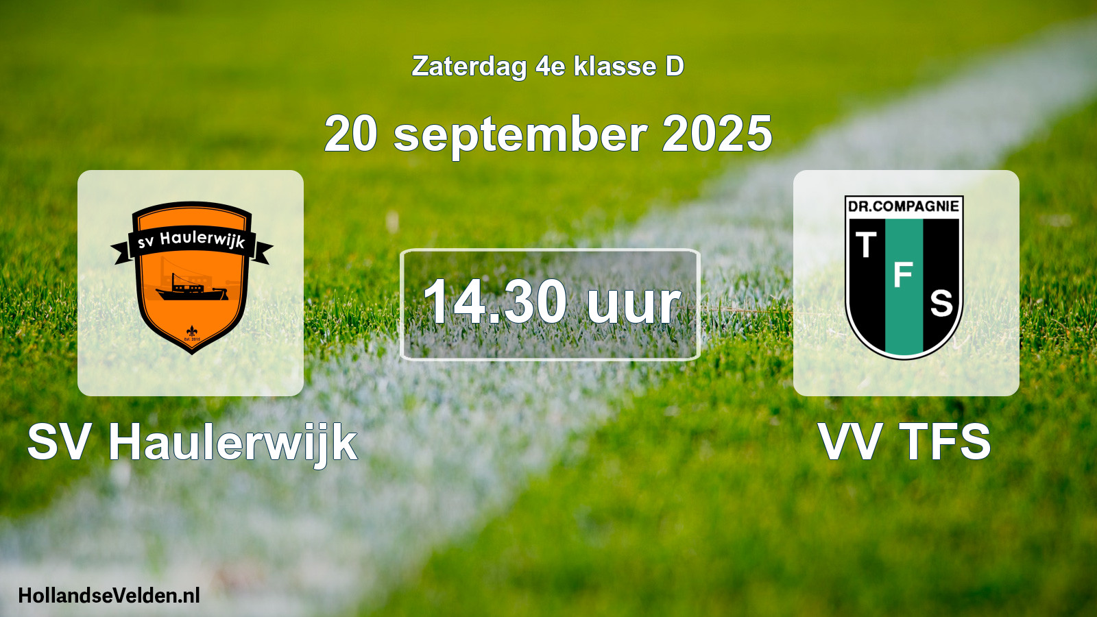 Geplande wedstrijd: SV Haulerwijk - VV TFS (20 september 2025)