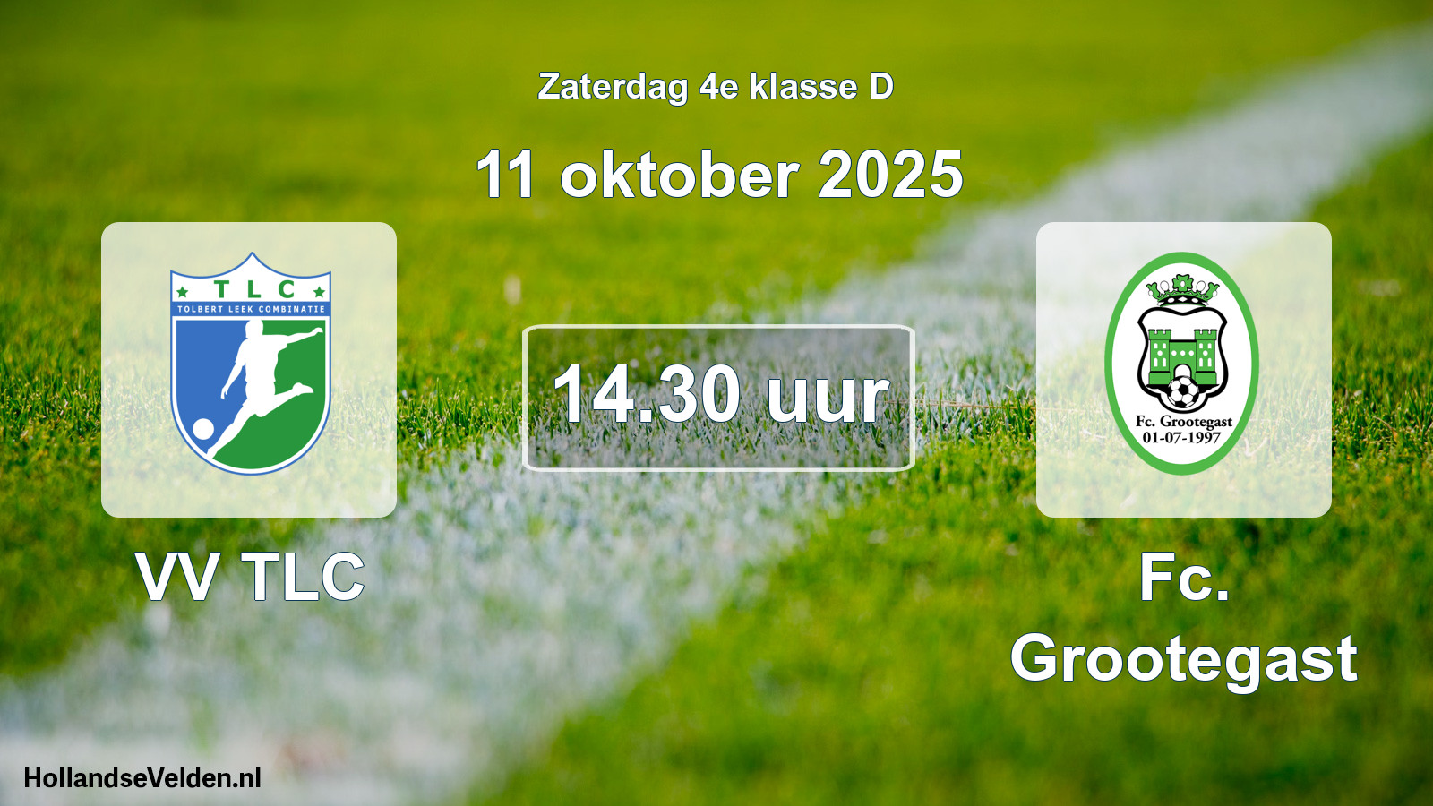 Scheduled Match: VV TLC - Fc. Grootegast (11 October 2025)
