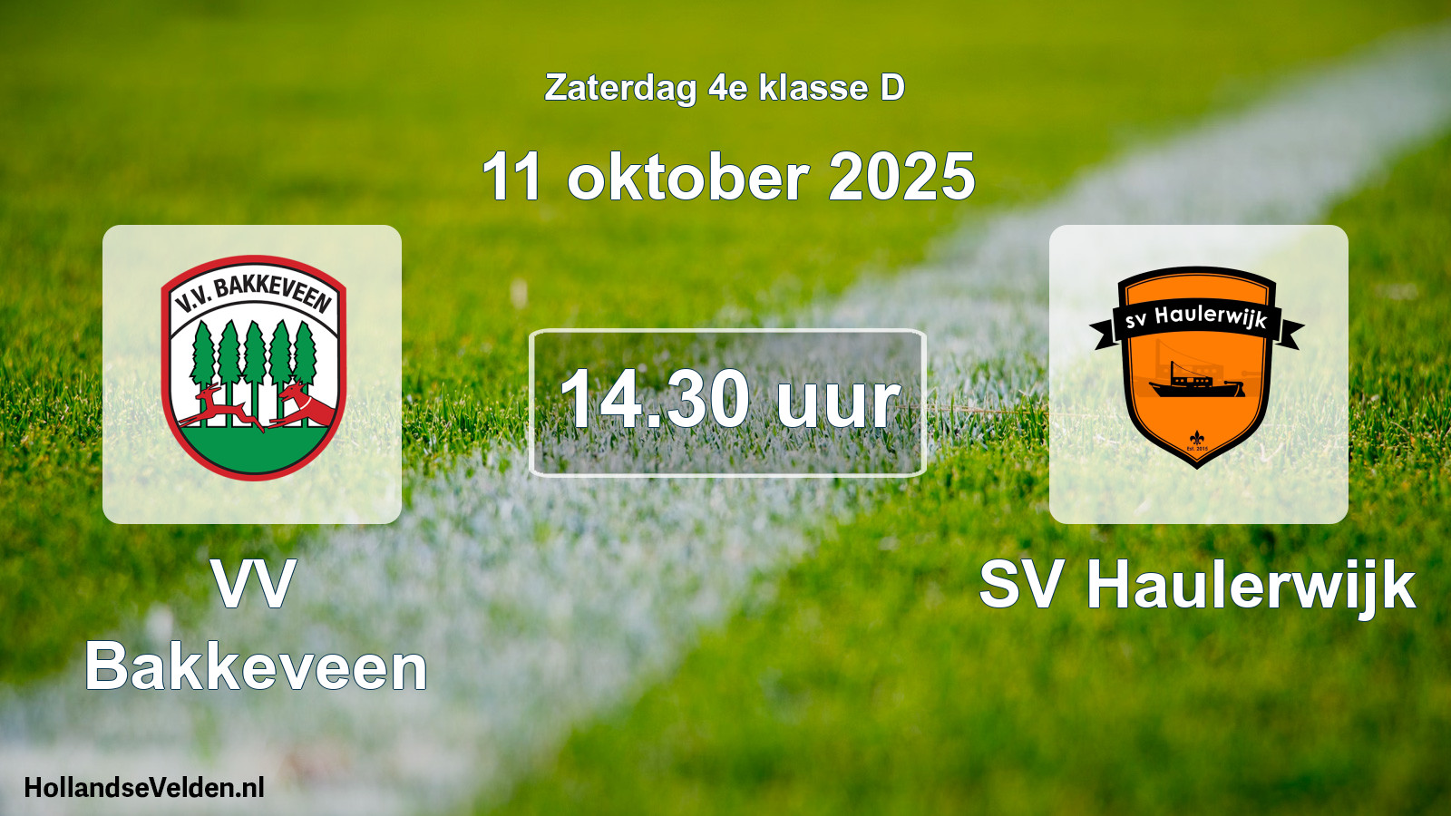 Geplande wedstrijd: VV Bakkeveen - SV Haulerwijk (11 oktober 2025)