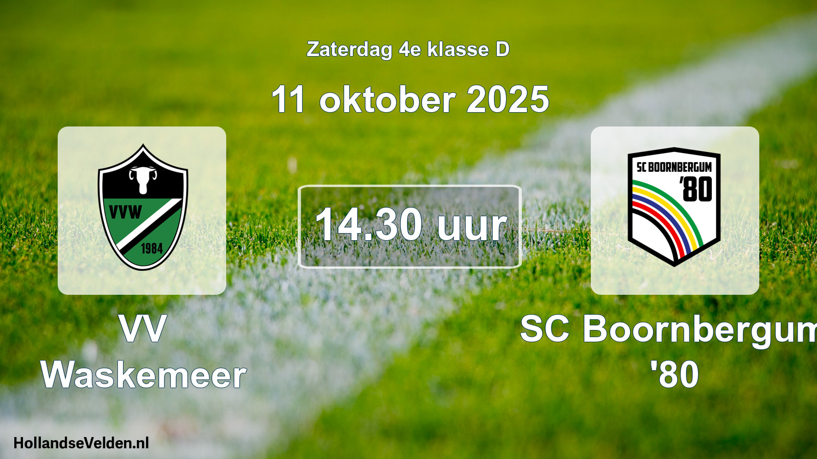 Geplande wedstrijd: VV Waskemeer - SC Boornbergum '80 (11 oktober 2025)