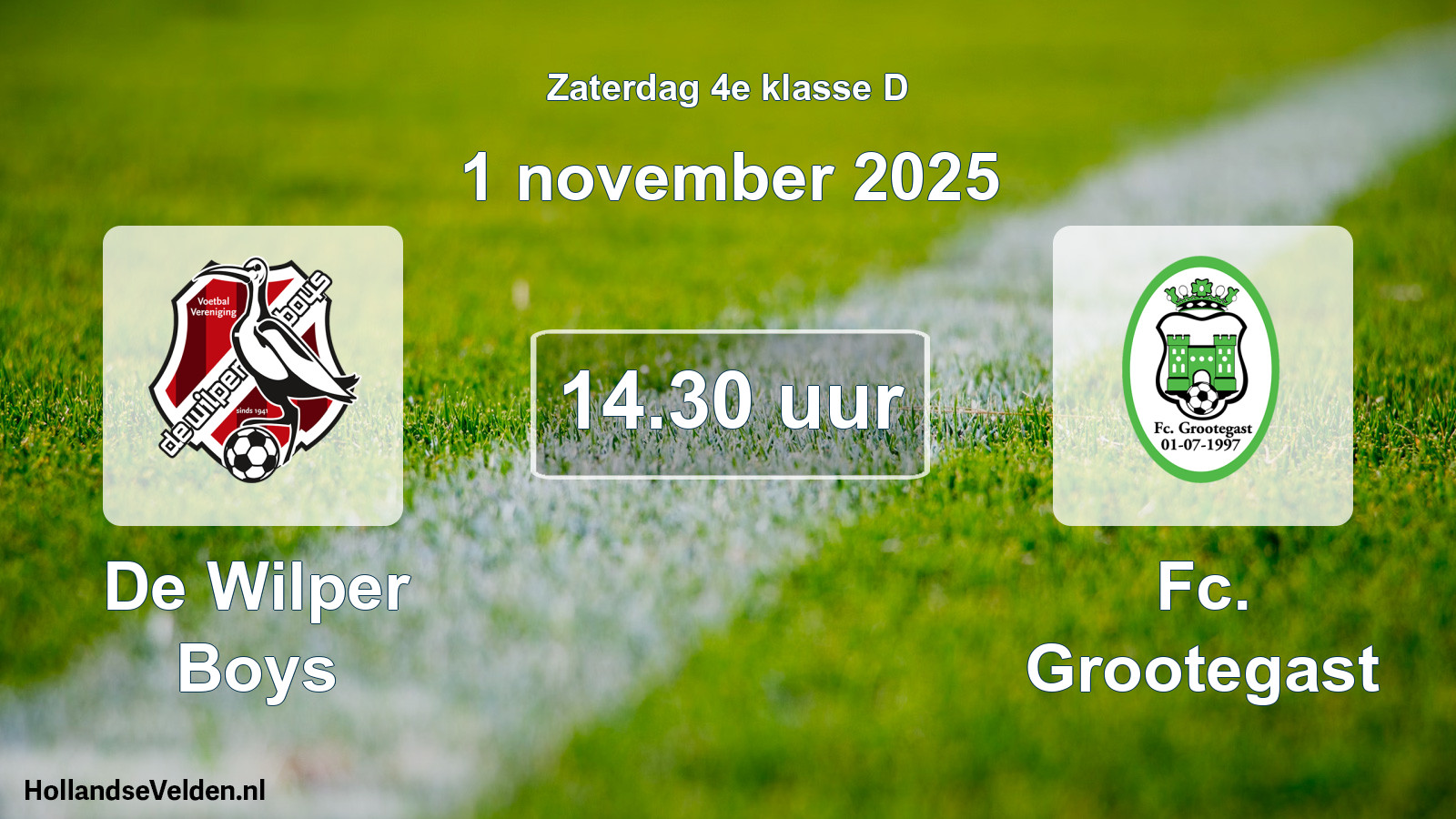 Scheduled Match: De Wilper Boys - Fc. Grootegast (1 November 2025)