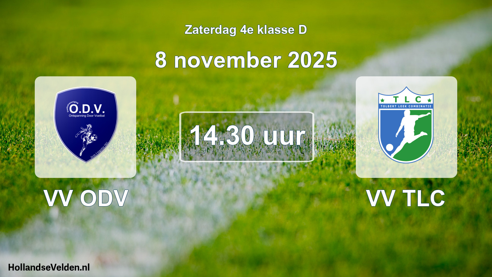 Geplande wedstrijd: VV ODV - VV TLC (8 november 2025)