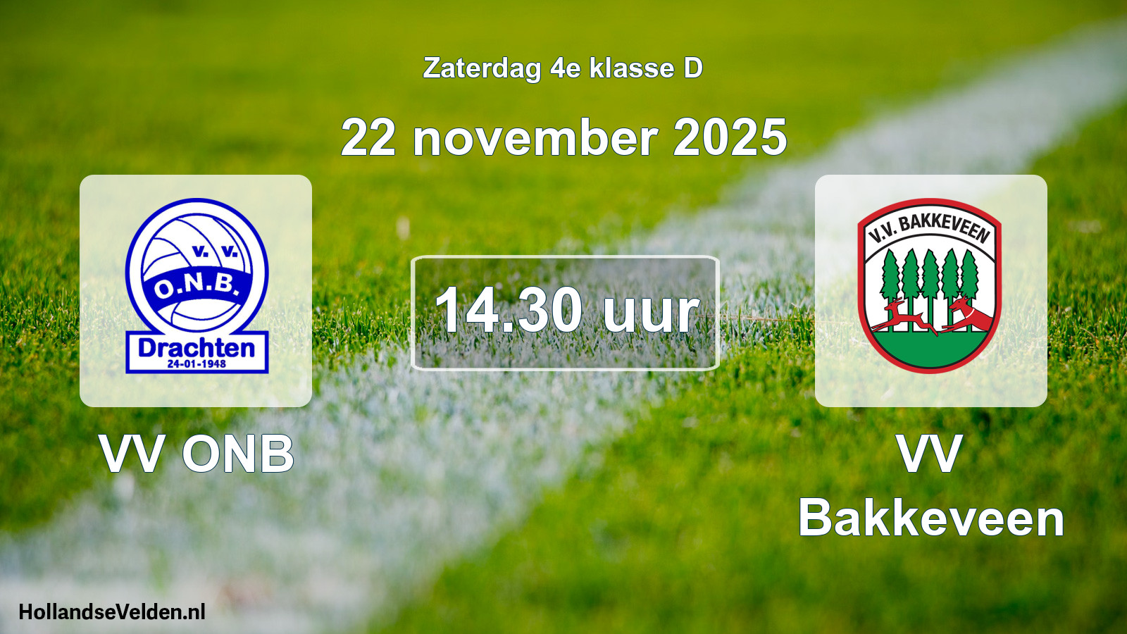 Scheduled Match: VV ONB - VV Bakkeveen (22 November 2025)