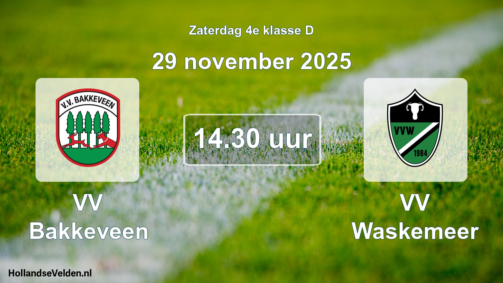 Geplande wedstrijd: VV Bakkeveen - VV Waskemeer (29 november 2025)