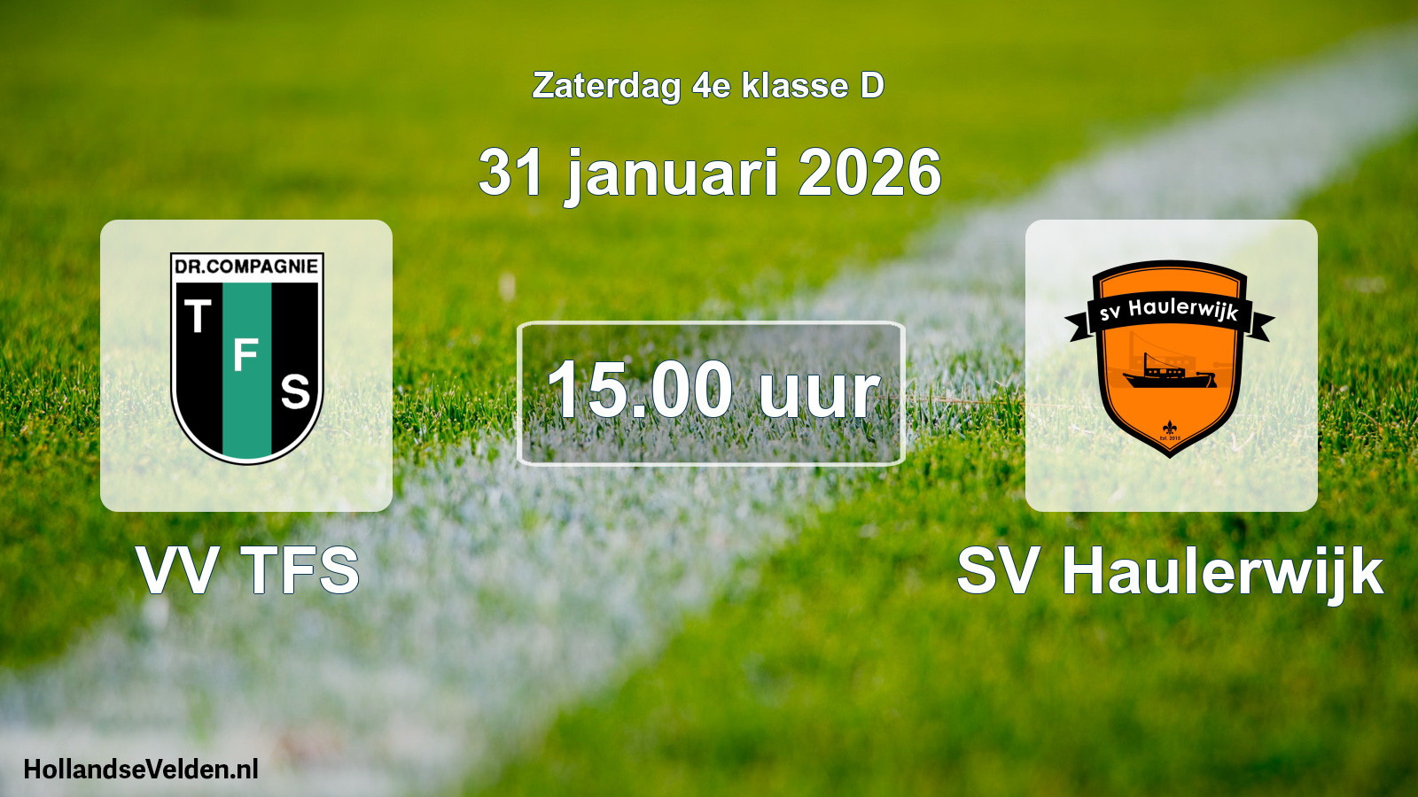 Geplande wedstrijd: VV TFS - SV Haulerwijk (31 januari 2026)