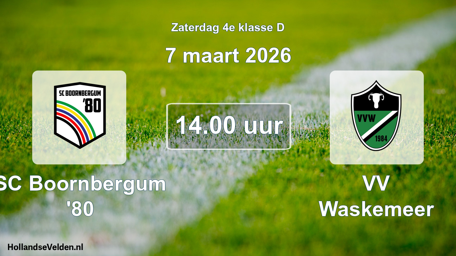 Geplande wedstrijd: SC Boornbergum '80 - VV Waskemeer (7 maart 2026)