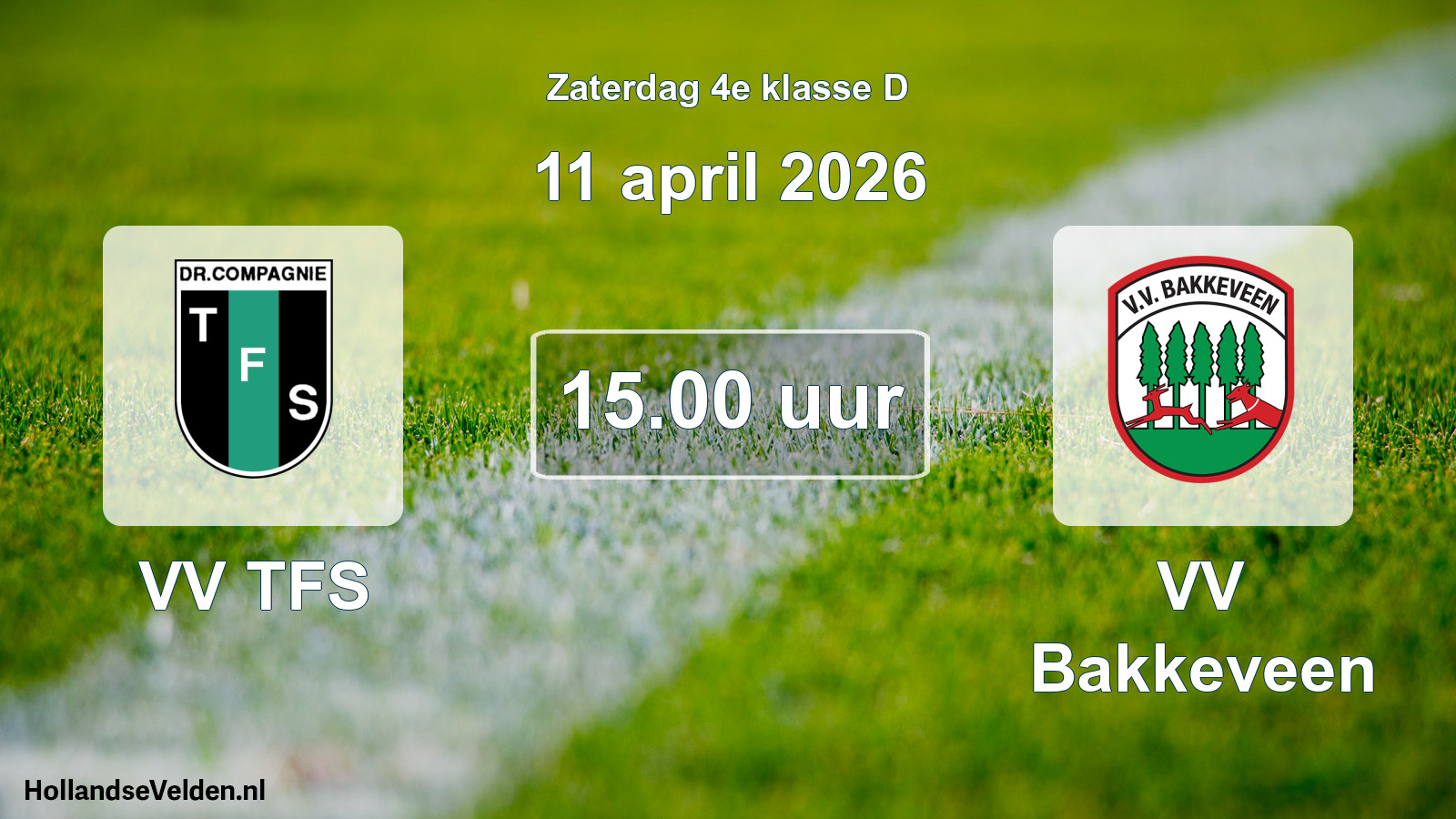 Scheduled Match: VV TFS - VV Bakkeveen (11 April 2026)