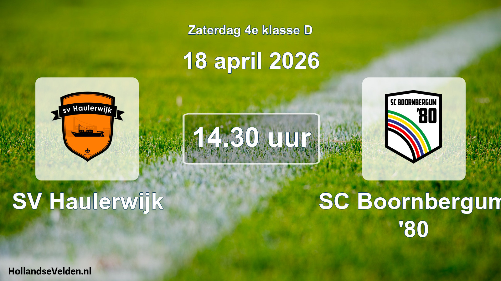 Scheduled Match: SV Haulerwijk - SC Boornbergum '80 (18 April 2026)